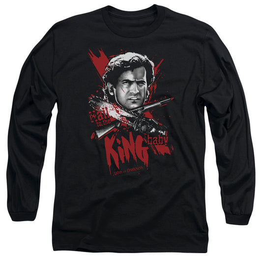 Army Of Darkness Hail To The King Mens Long Sleeve Shirt Black