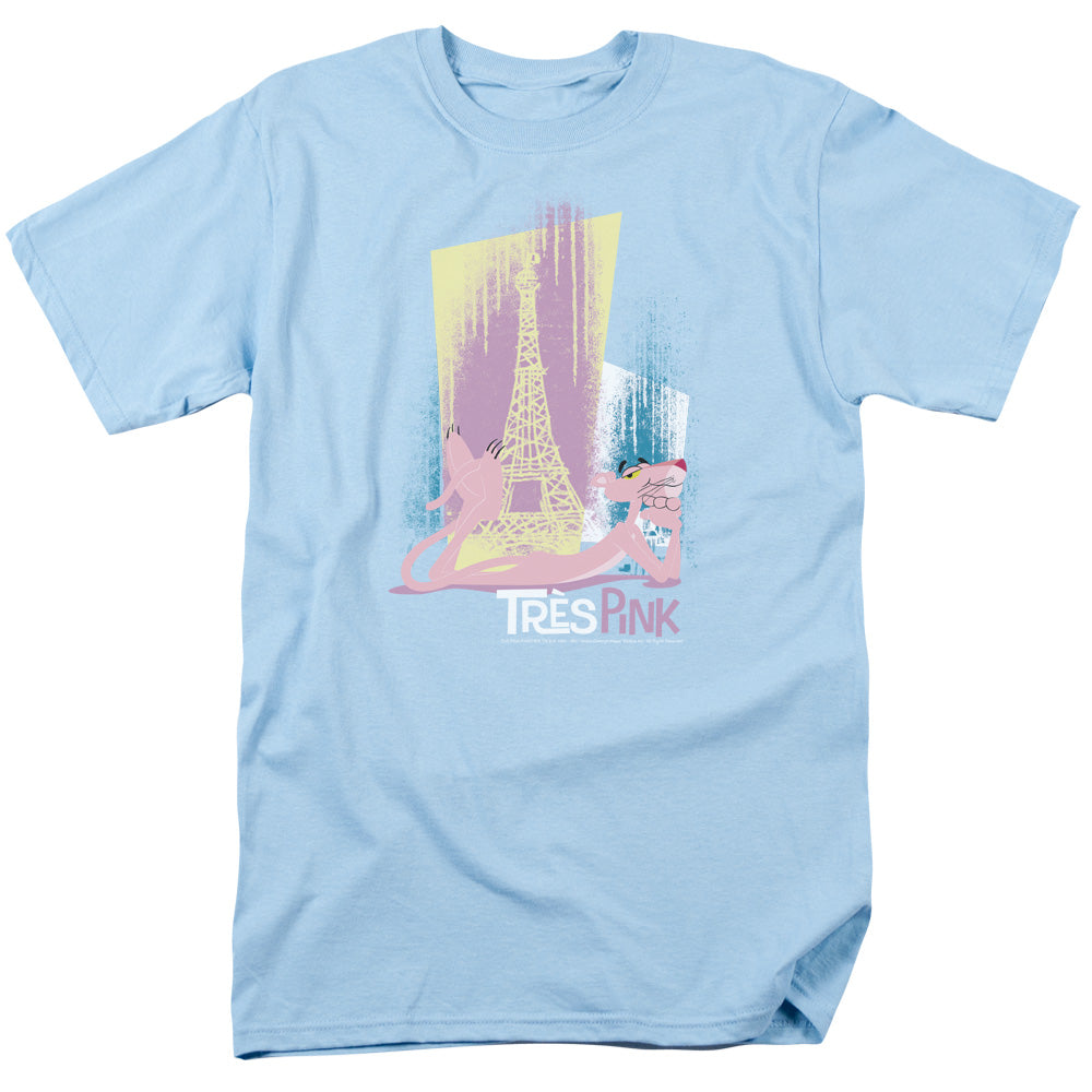 Pink Panther Tres Pink Mens T Shirt Light Blue