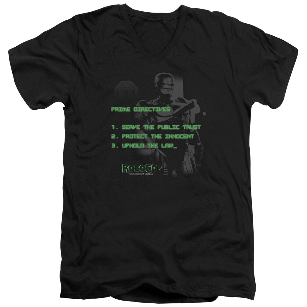 Robocop Prime Directives Mens Slim Fit V-Neck T Shirt Black