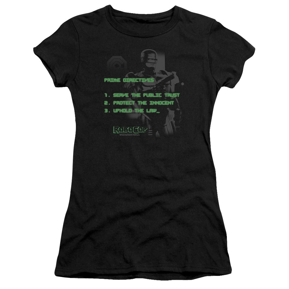 Robocop Prime Directives Junior Sheer Cap Sleeve Womens T Shirt Black