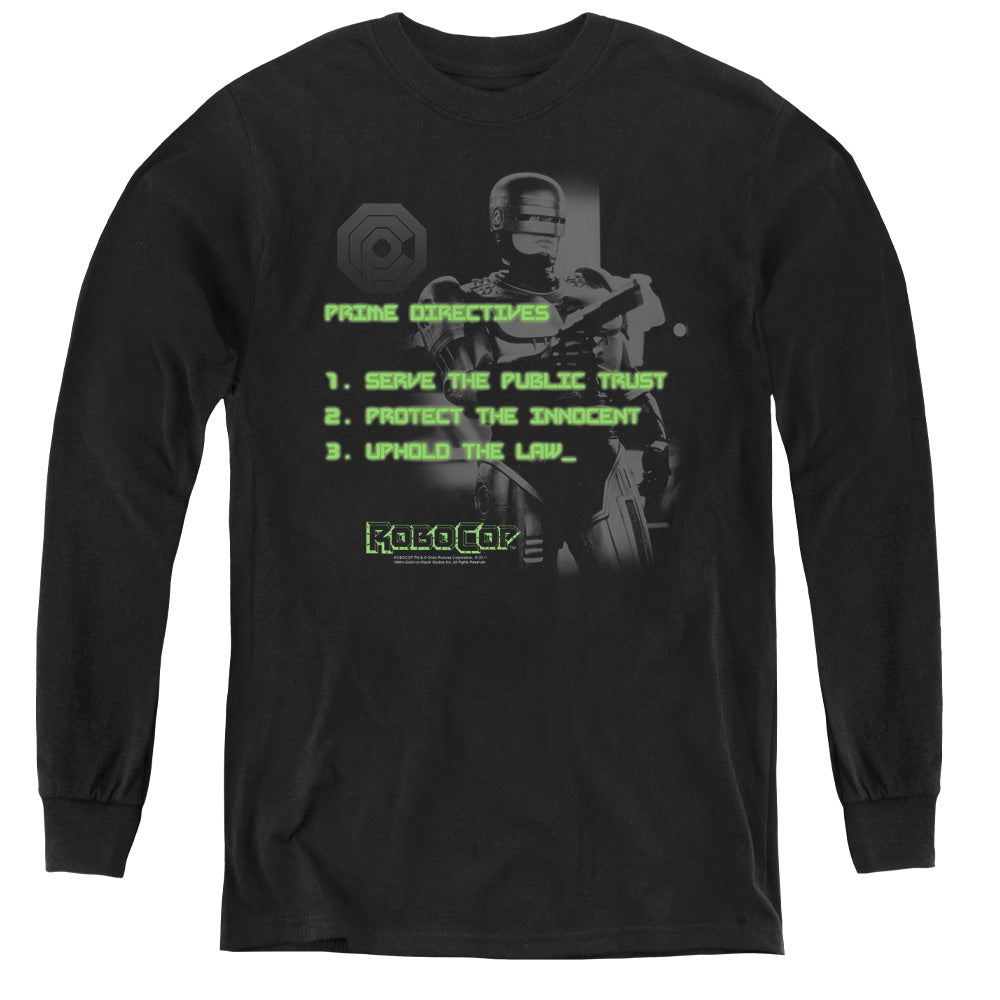 Robocop Prime Directives Long Sleeve Kids Youth T Shirt Black