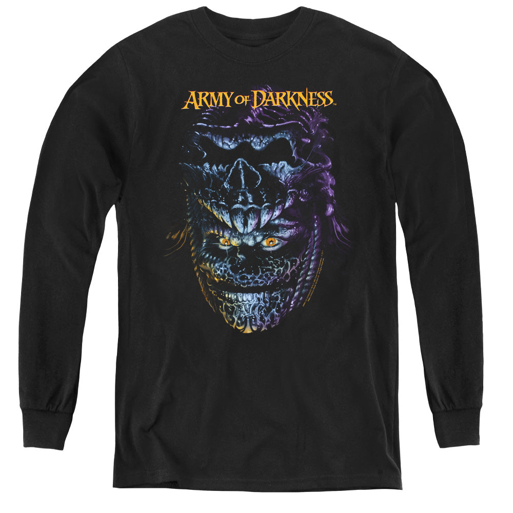 Army Of Darkness Evil Ash Long Sleeve Kids Youth T Shirt Black