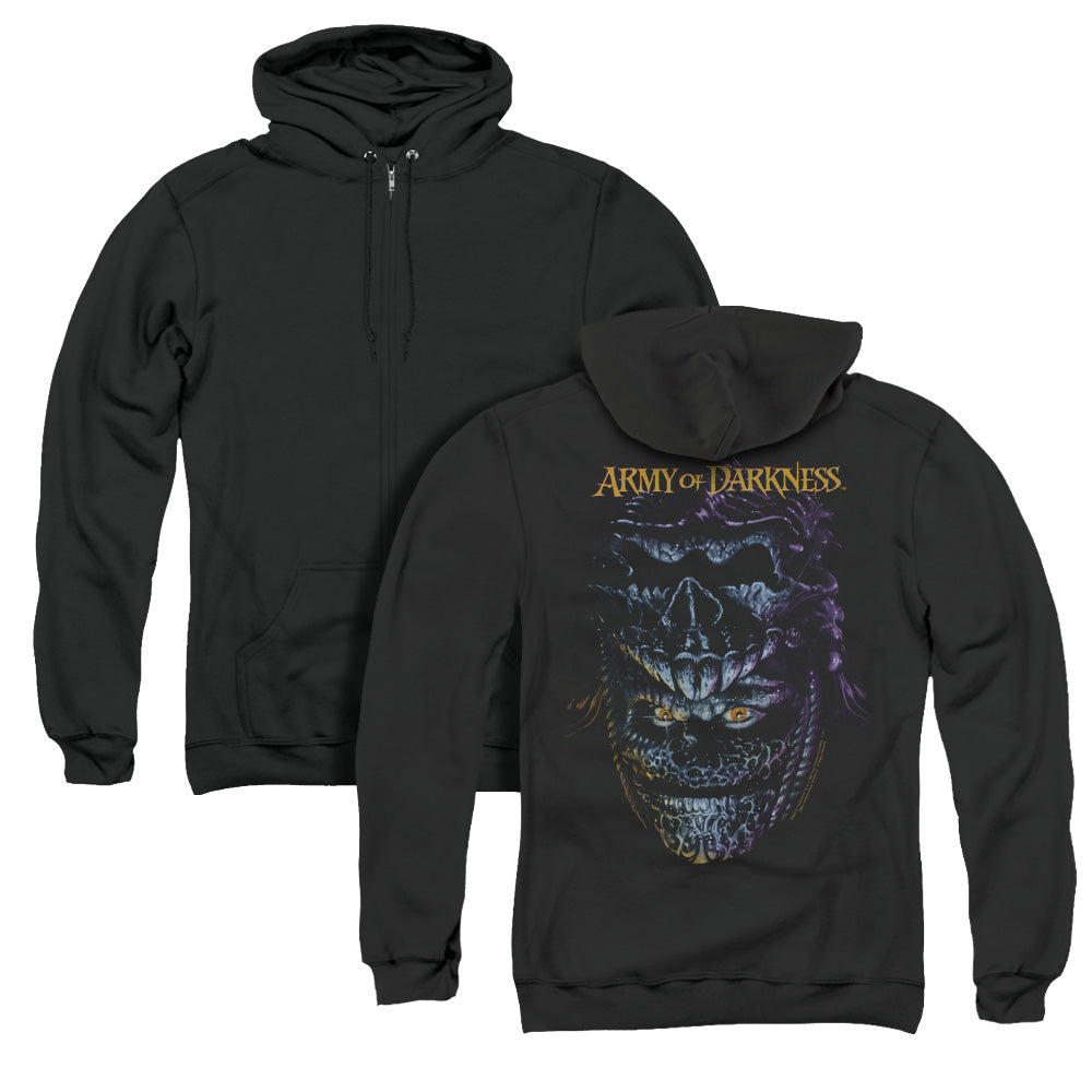 Army Of Darkness Evil Ash Back Print Zipper Mens Hoodie Black