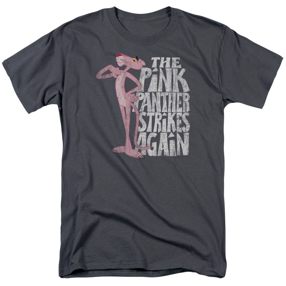 Pink Panther Strikes Again Mens T Shirt Charcoal