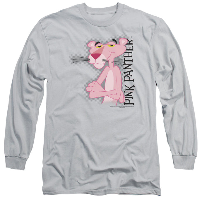 Pink Panther Cool Cat Mens Long Sleeve Shirt Silver