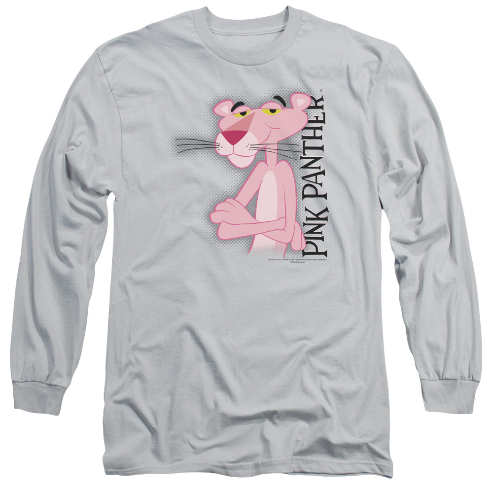 Pink Panther Cool Cat Mens Long Sleeve Shirt Silver