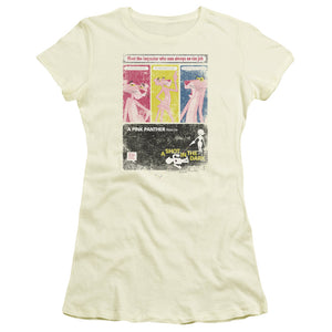 Pink Panther Shot In The Dark Junior Sheer Cap Sleeve Womens T Shirt Cream