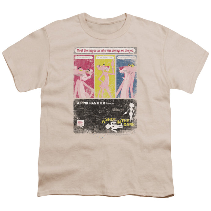 Pink Panther Shot In The Dark Kids Youth T Shirt Cream