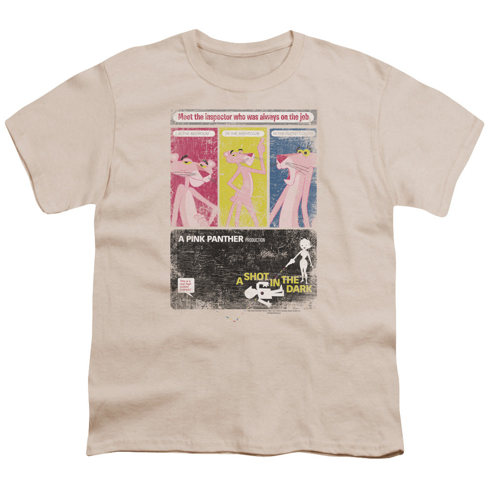 Pink Panther Shot In The Dark Kids Youth T Shirt Cream