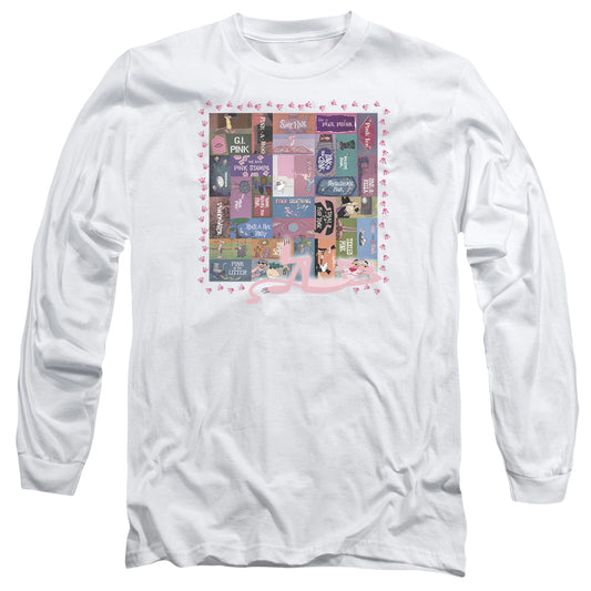 Pink Panther Vintage Titles Mens Long Sleeve Shirt White