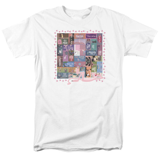 Pink Panther Vintage Titles Mens T Shirt White