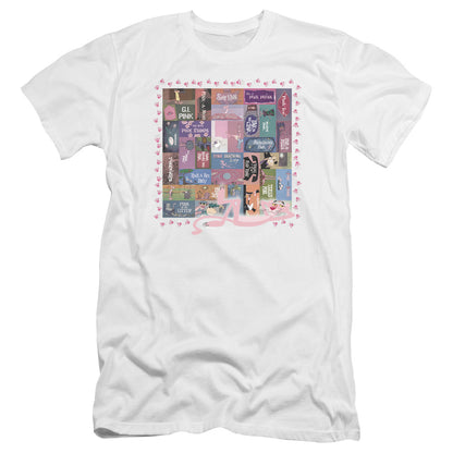 Pink Panther Vintage Titles Premium Bella Canvas Slim Fit Mens T Shirt White