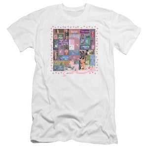 Pink Panther Vintage Titles Premium Bella Canvas Slim Fit Mens T Shirt White