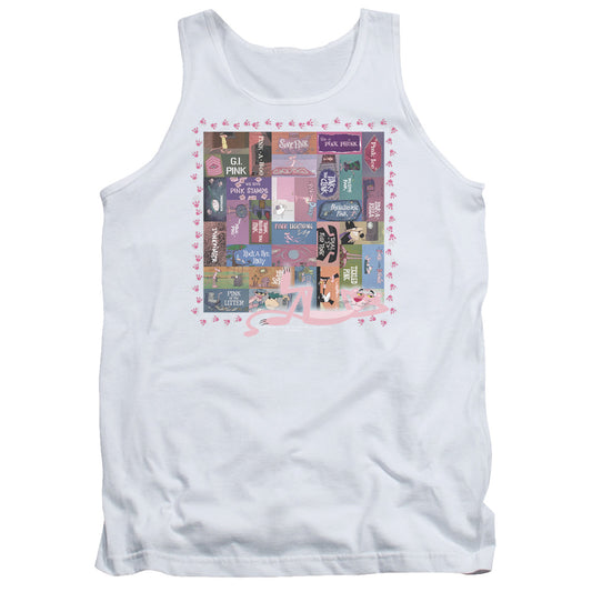 Pink Panther Vintage Titles Mens Tank Top Shirt White