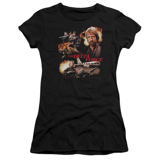 Delta Force Action Pack Junior Sheer Cap Sleeve Womens T Shirt Black