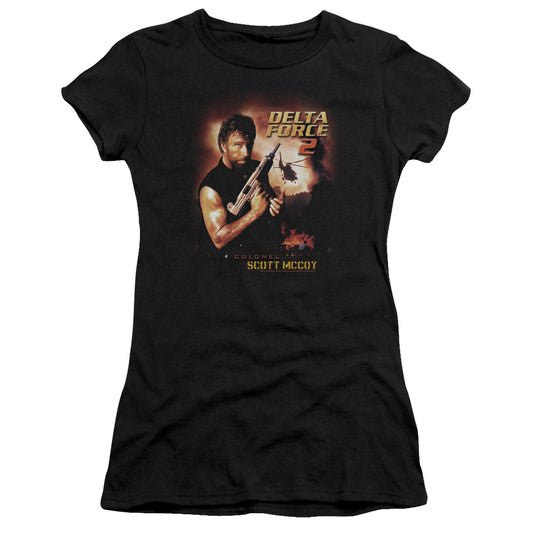 Delta Force Delta Force 2 Junior Sheer Cap Sleeve Womens T Shirt Black