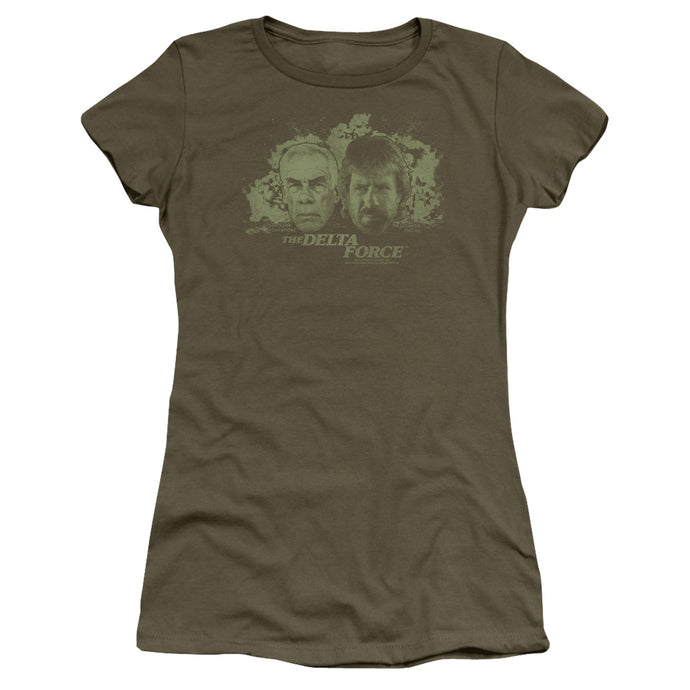 Delta Force Explosion Junior Sheer Cap Sleeve Womens T Shirt Military Green