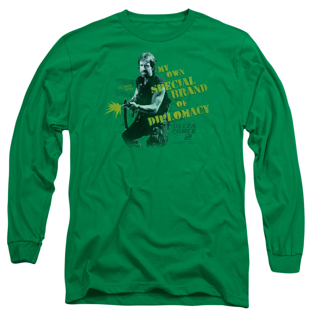 Delta Force 2 Special Diplomacy Mens Long Sleeve Shirt Kelly Green