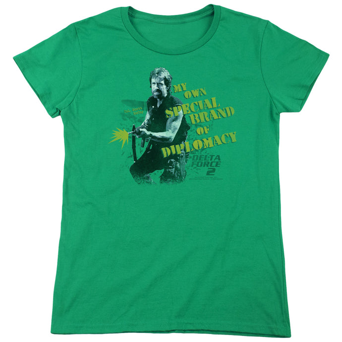 Delta Force 2 Special Diplomacy Womens T Shirt Kelly Green
