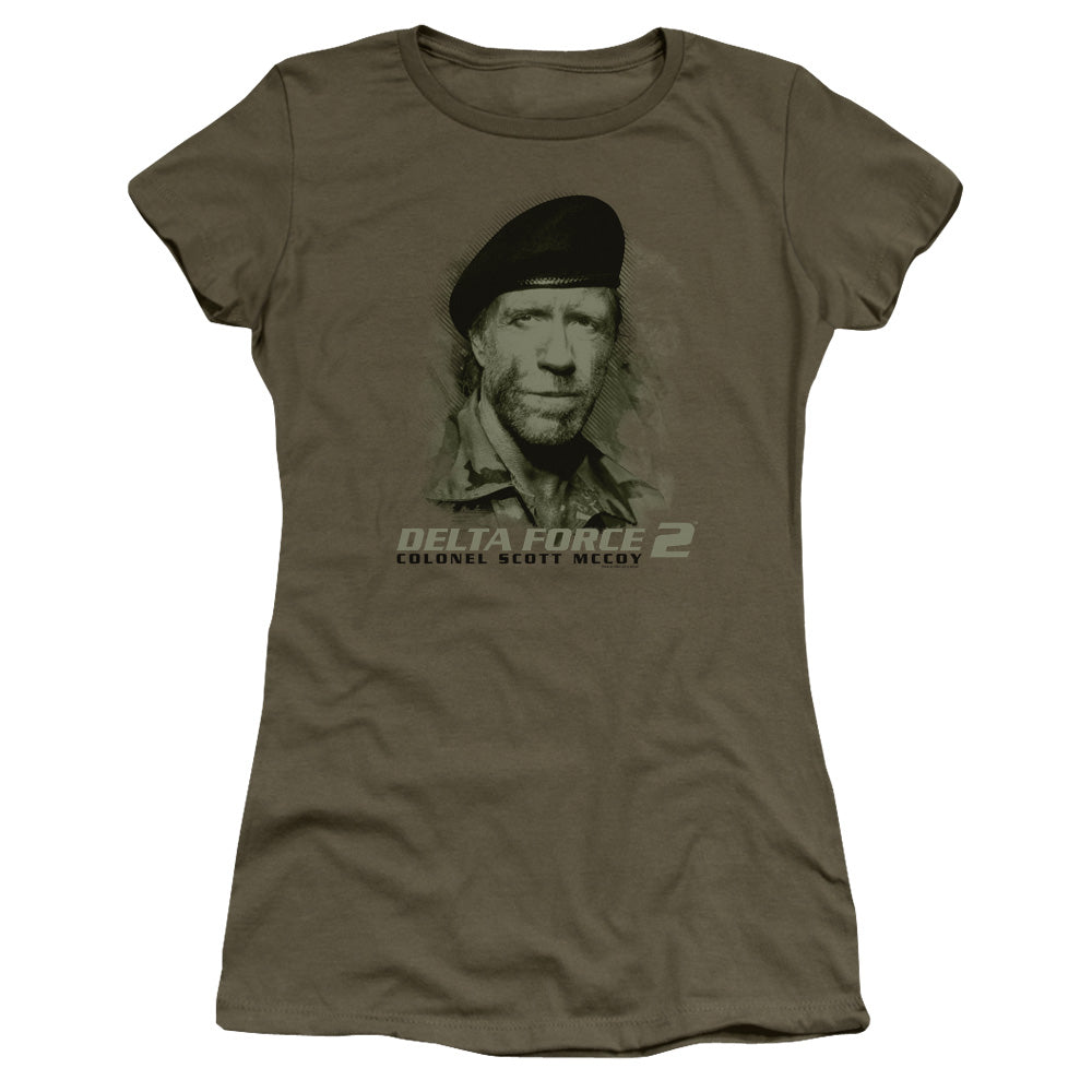 Delta Force 2 You Cant See Me Junior Sheer Cap Sleeve Womens T Shirt Military Green