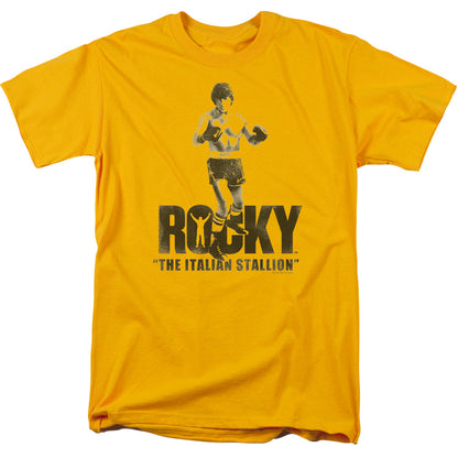 Rocky The Italian Stallion Mens T Shirt Gold Officially Licensed