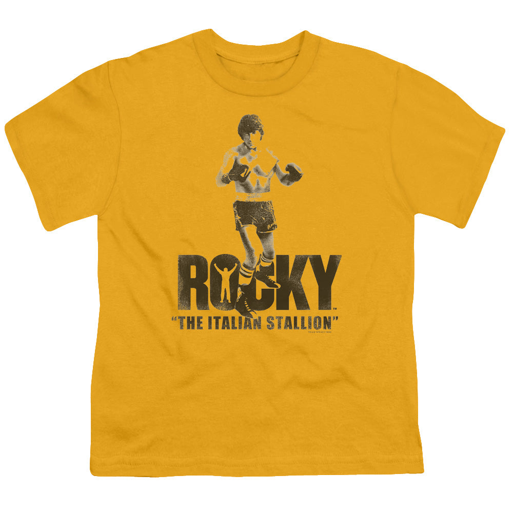 Rocky The Italian Stallion Kids Youth T Shirt Gold