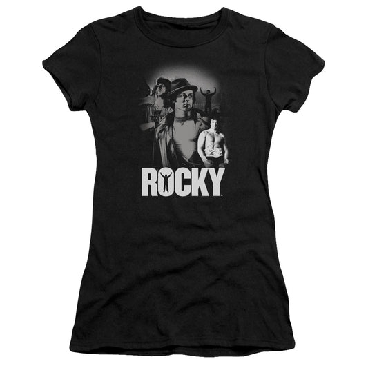 Rocky Making Of A Champ Junior Sheer Cap Sleeve Womens T Shirt Black