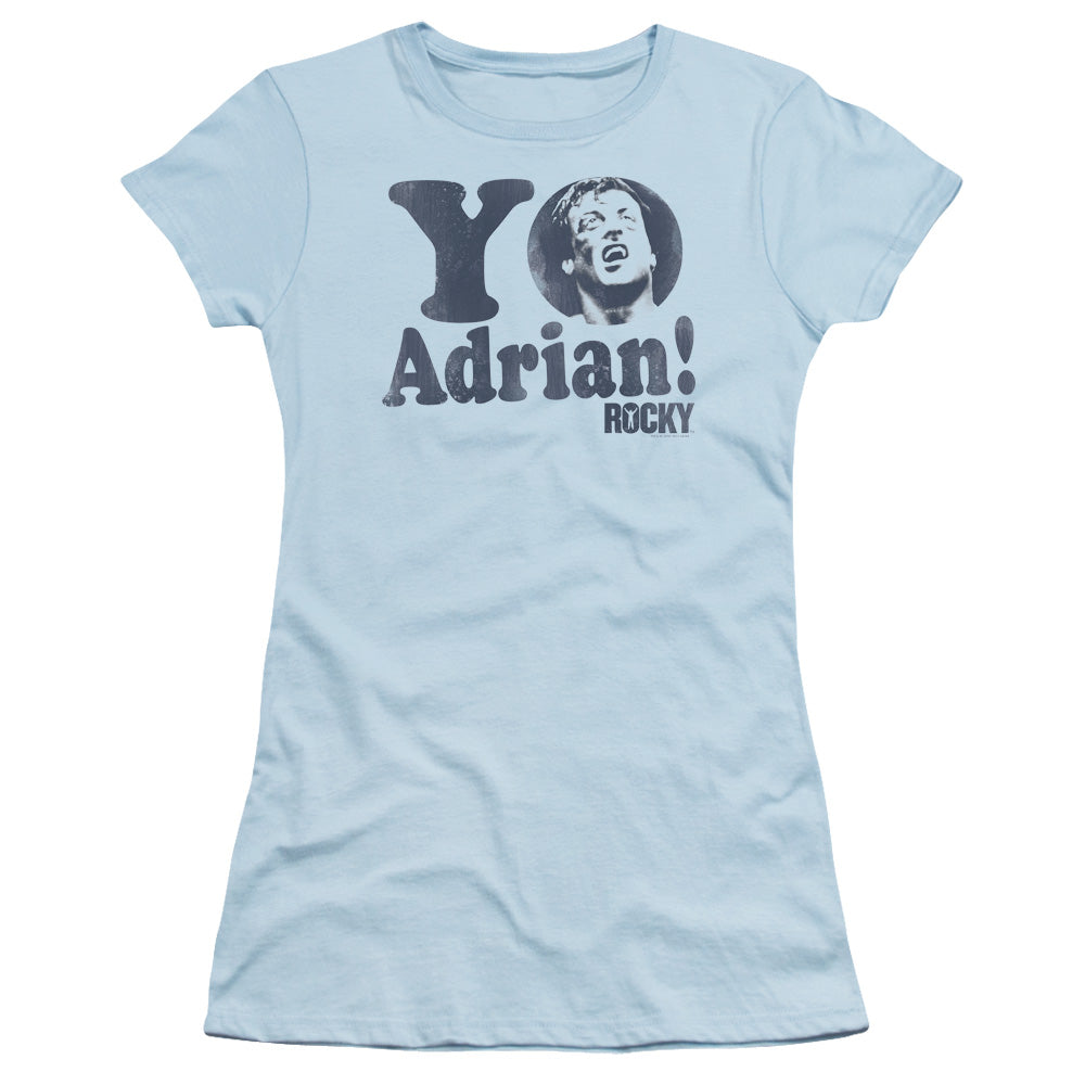 Rocky Yo Adrian Junior Sheer Cap Sleeve Womens T Shirt Light Blue