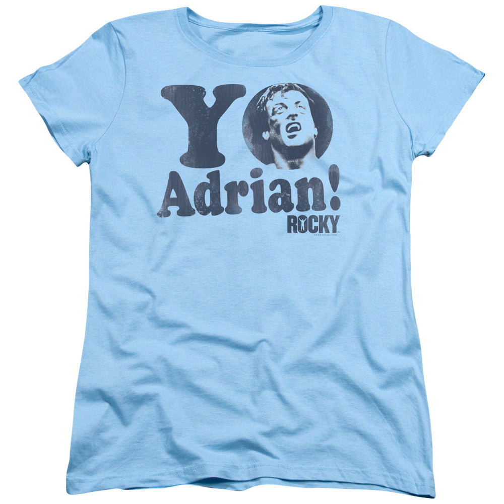 Rocky Yo Adrian Womens T Shirt Light Blue