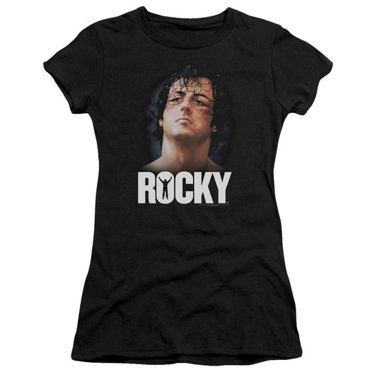 Rocky The Champ Junior Sheer Cap Sleeve Womens T Shirt Black