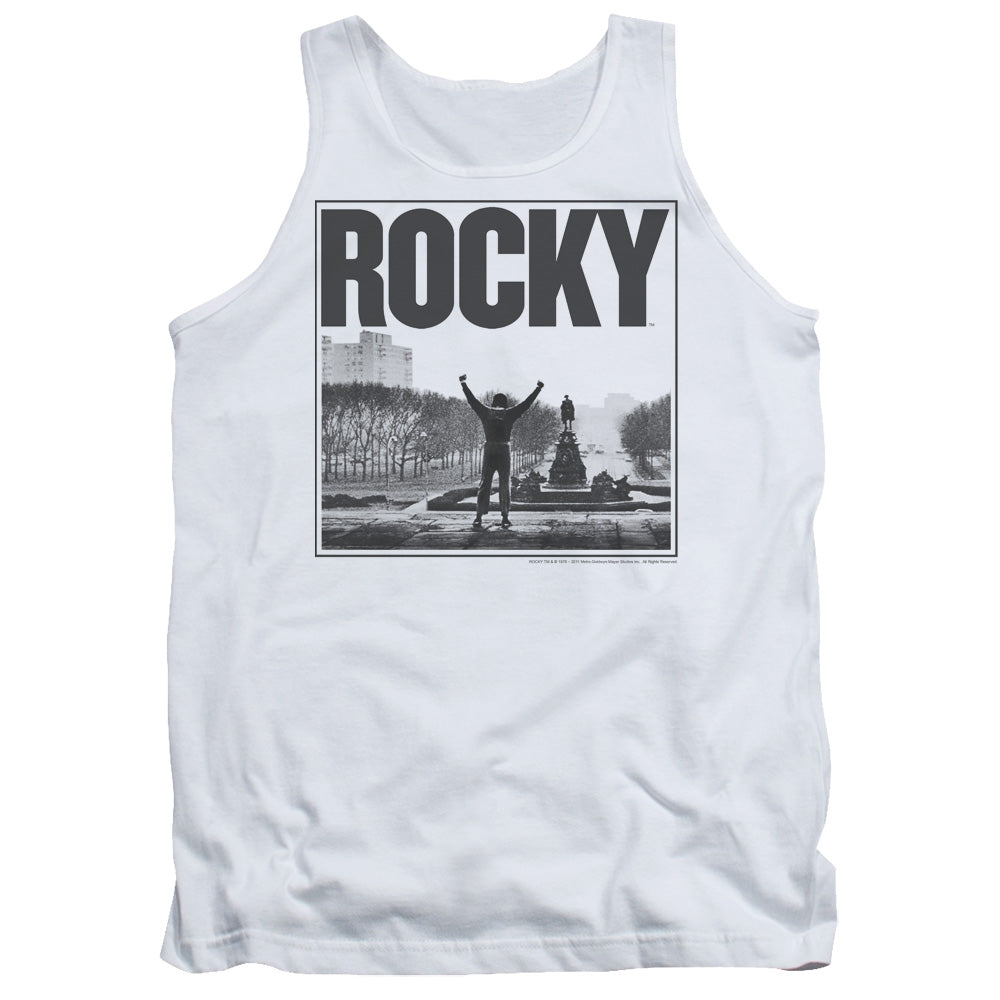 Rocky Top Of The Stairs Mens Tank Top Shirt White