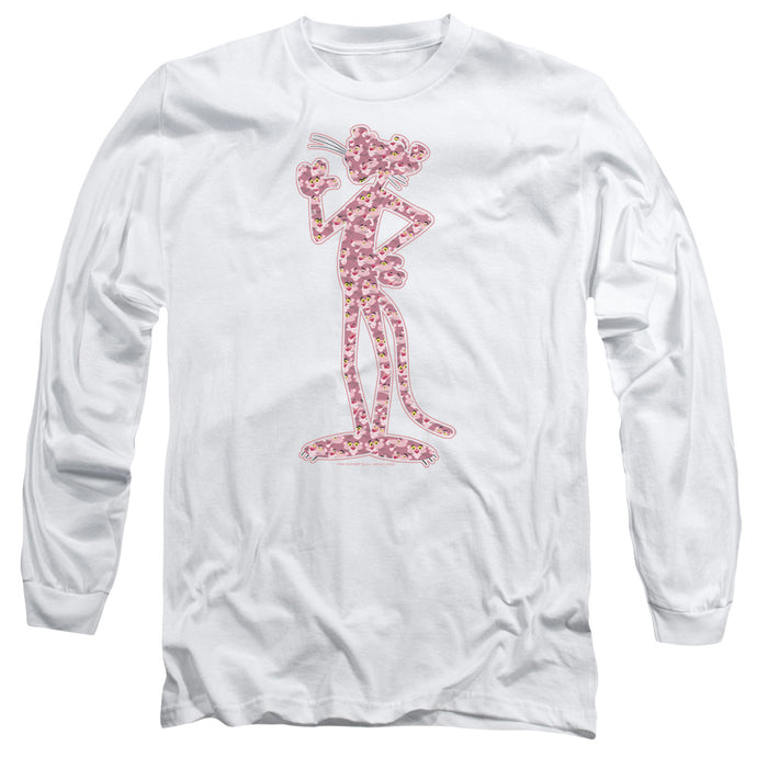 Pink Panther Heads Mens Long Sleeve Shirt White