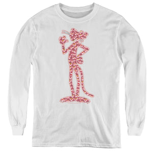 Pink Panther Heads Long Sleeve Kids Youth T Shirt White