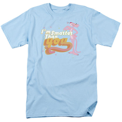 Pink Panther Art Cat Mens T Shirt Light Blue