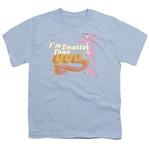 Pink Panther Art Cat Kids Youth T Shirt Light Blue