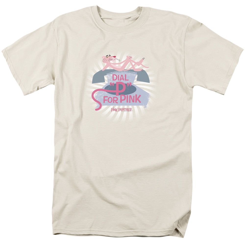 Pink Panther Dial P For Pink Mens T Shirt Cream