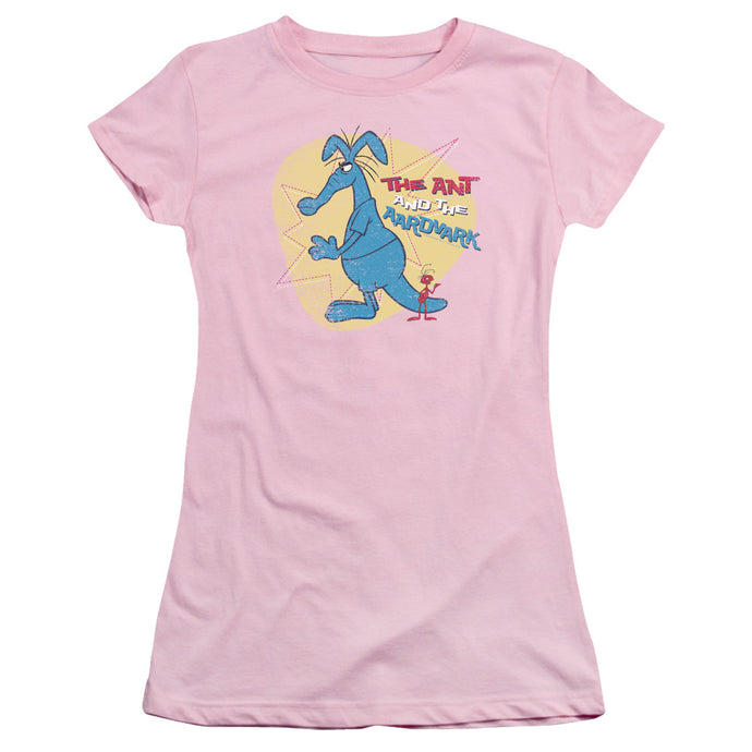 Pink Panther Ant And Aardvark Junior Sheer Cap Sleeve Womens T Shirt Pink