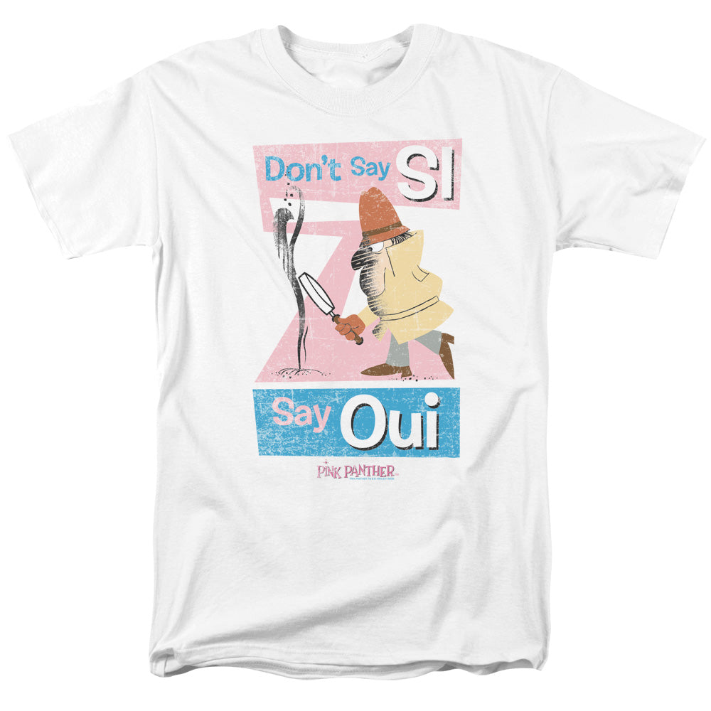 Pink Panther Say Oui Mens T Shirt White