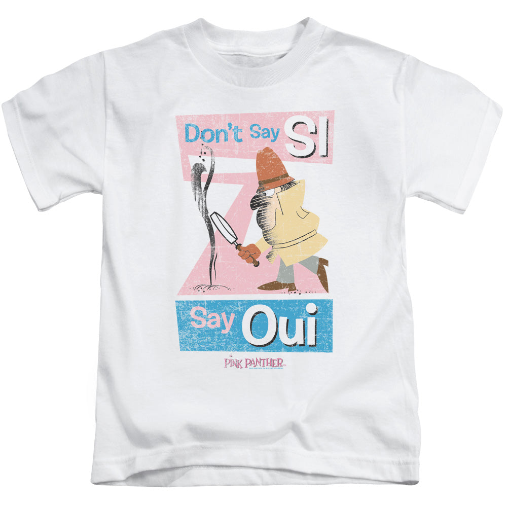 Pink Panther Say Oui Juvenile Kids Youth T Shirt White