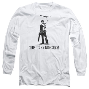 Army Of Darkness Boomstick! Mens Long Sleeve Shirt White