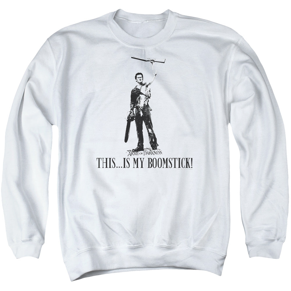 Army Of Darkness Boomstick! Mens Crewneck Sweatshirt White