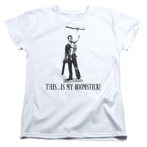 Army Of Darkness Boomstick! Womens T Shirt White