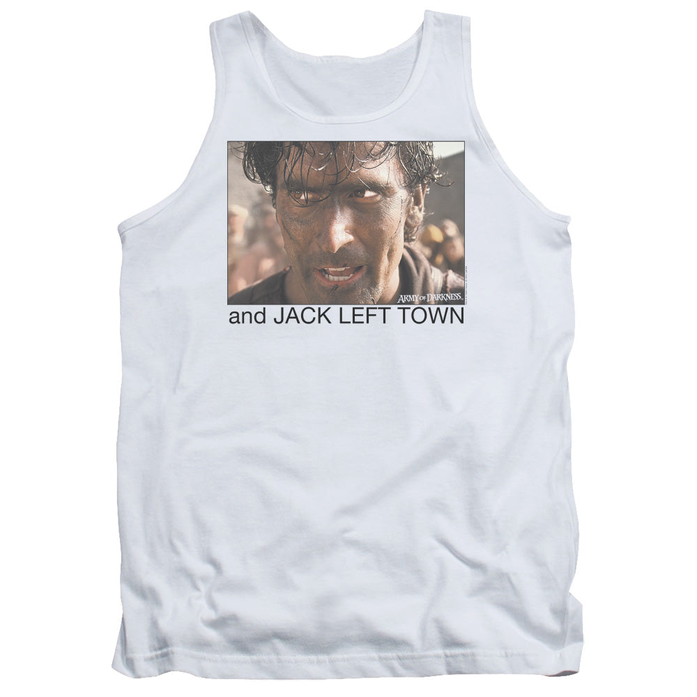 Army Of Darkness Jack Left Town Mens Tank Top Shirt White