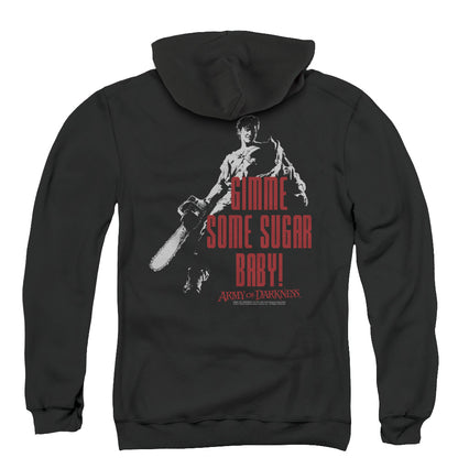 Army Of Darkness Sugar Back Print Zipper Mens Hoodie Black