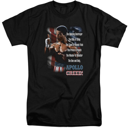 Rocky II The One And Only Mens Tall T Shirt Black