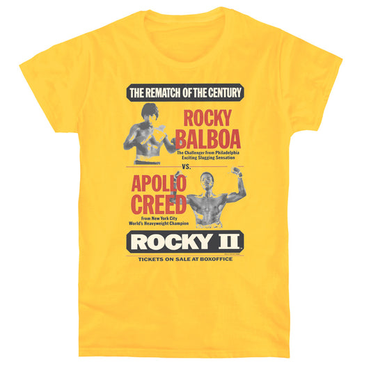 Rocky II Rematch Womens T Shirt Yellow