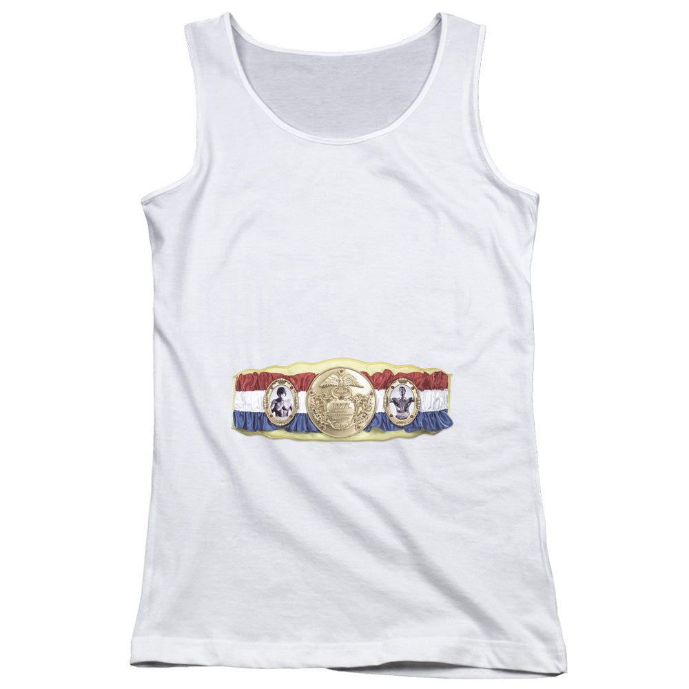 Rocky Championship Belt (Bottom Front) Womens Tank Top Shirt White