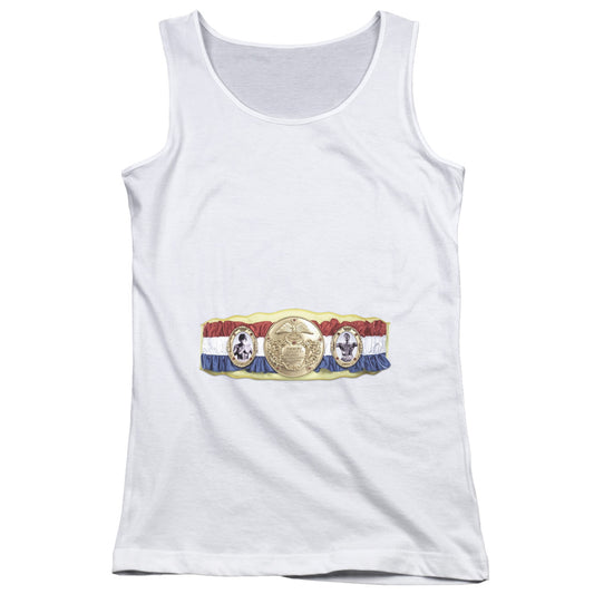 Rocky Championship Belt (Bottom Front) Womens Tank Top Shirt White