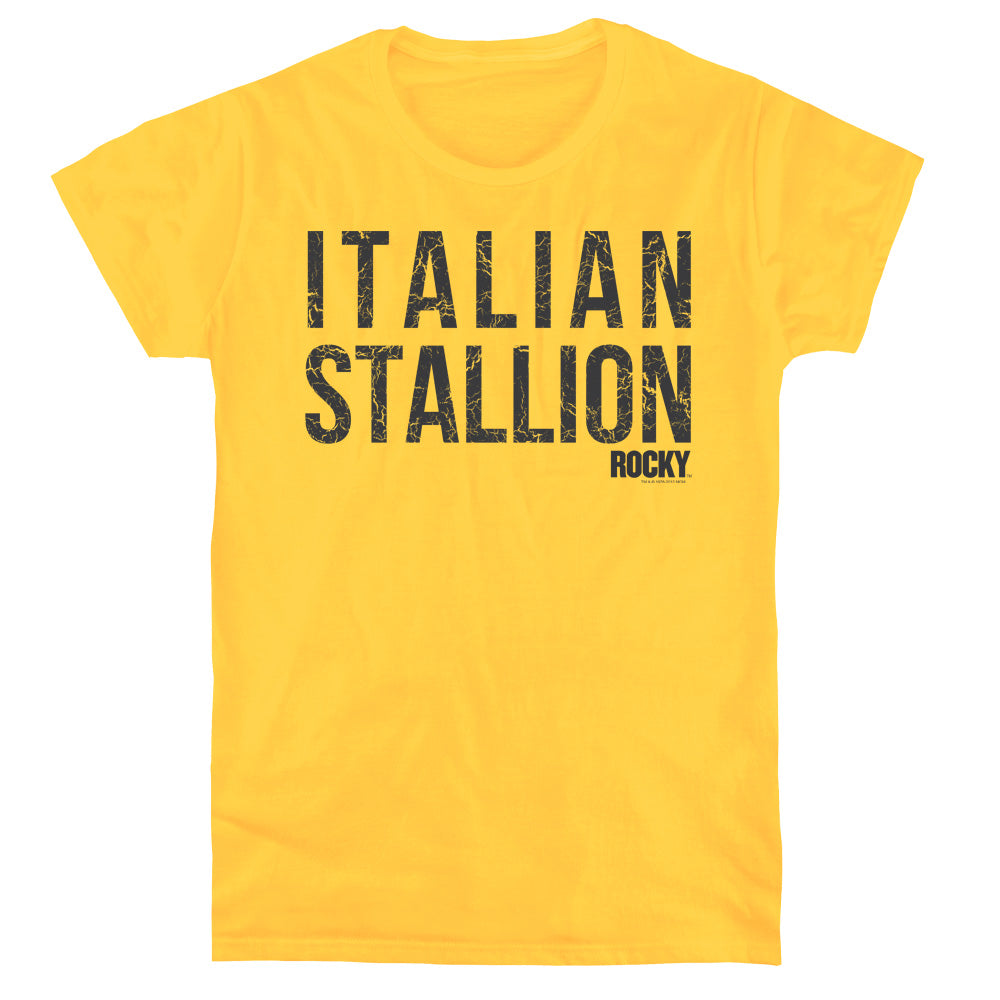 Rocky Italian Stallion Womens T Shirt Yellow