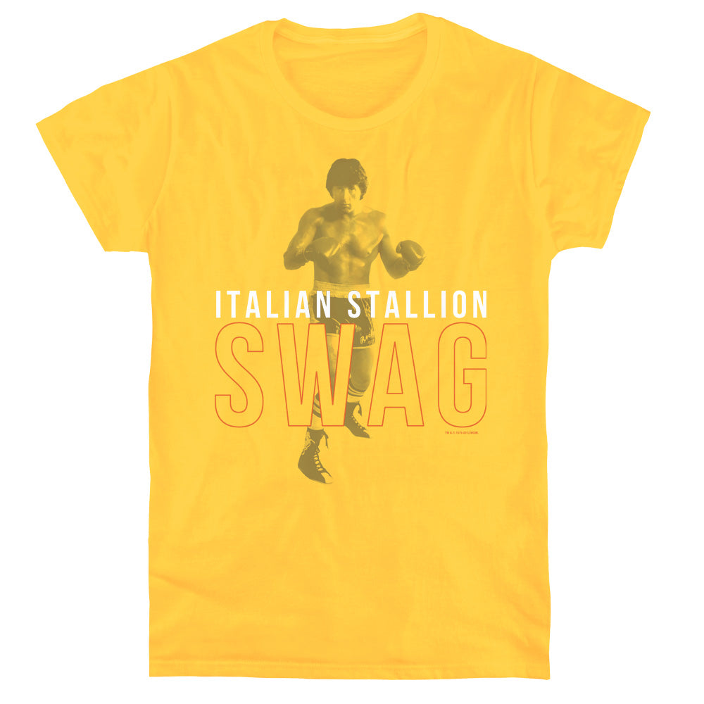 Rocky Stallion Swag Womens T Shirt Yellow